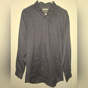 Van Heusen Men's Flex Collar Regular Fit Dark Gray Long Sleeve Button Up Shirt